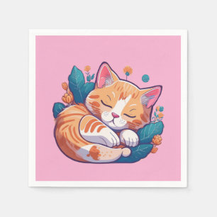 Serviette En Papier Sunset Kitty
