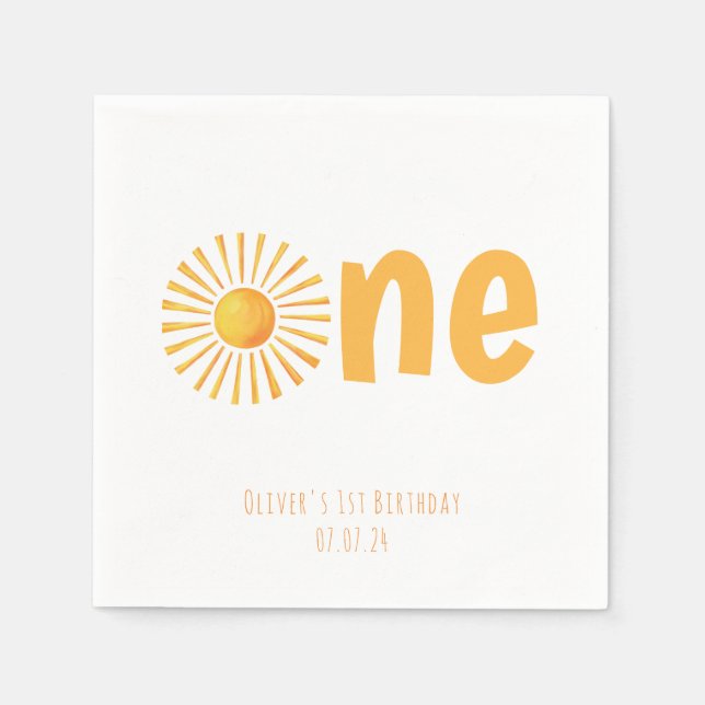 Serviette En Papier Sunshine 1ère fête d'anniversaire (Devant)