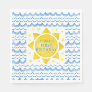 Serviette En Papier Sunshine Thème 1er Anniversaire Fête Ocean Sun Sta