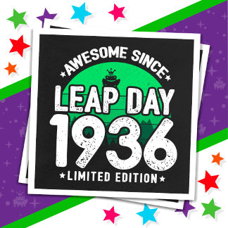 Serviette En Papier Super depuis 1936 Leap Année Jour Février 29 Anniv