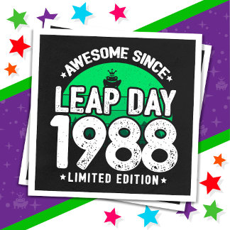 Serviette En Papier Super depuis 1988 Leap Année Jour Février 29 Anniv