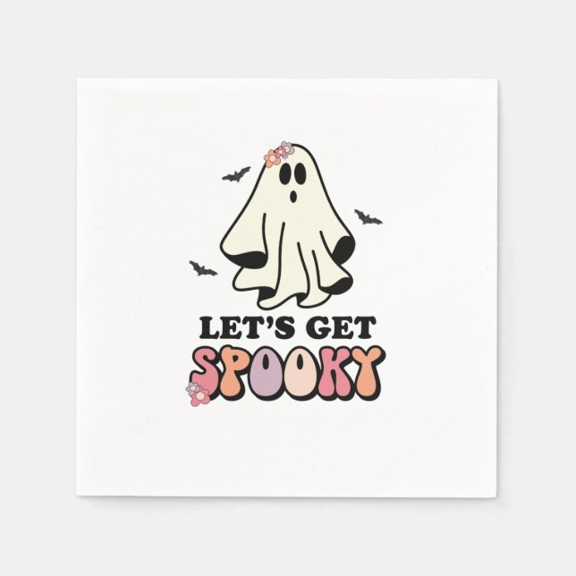 Serviette En Papier super Ghost retro Halloween Anniversaire (Devant)