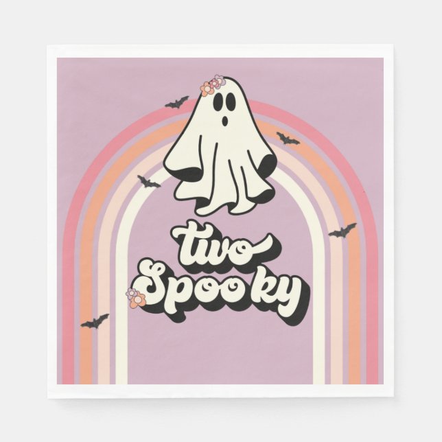 Serviette En Papier super Ghost retro Halloween Deux Anniversaire Éffr (Devant)