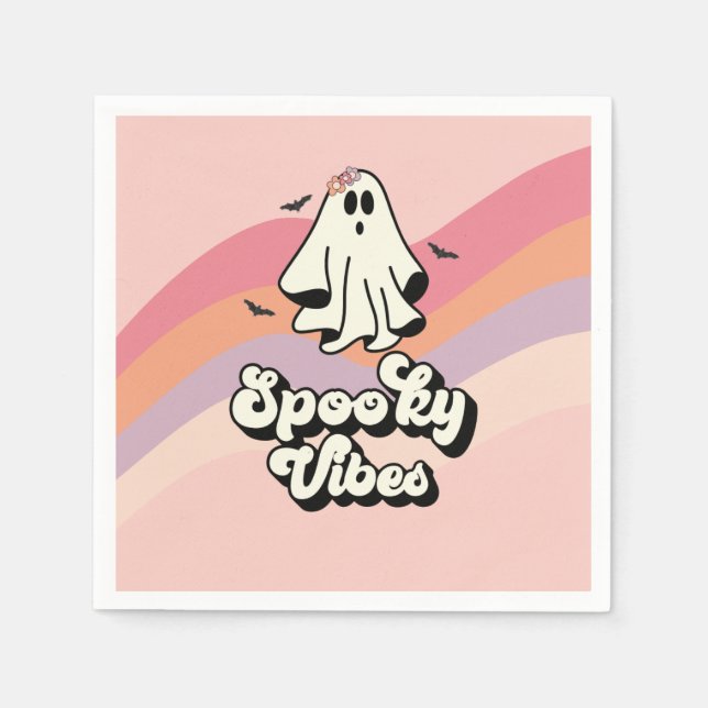 Serviette En Papier super Ghost retro Halloween Vibes Éffrayantes Anni (Devant)