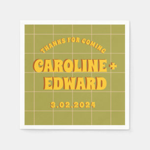 Serviette En Papier Super Gras Vert Jaune Rouge Funky