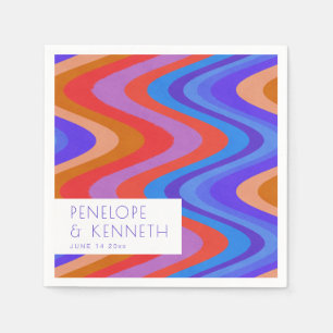 Serviette En Papier Super lumineux Retro bleu violet Mariage personnal