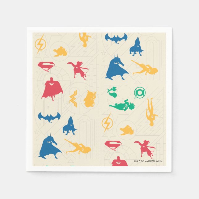 Serviette En Papier Super Pets & Justice League Motif Silhouette (Devant)