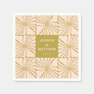 Serviette En Papier Super Retro Chartreuse Botanique Personnalisé Mari