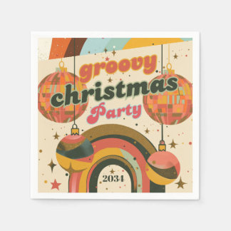 Serviette En Papier Super rétro Noël les années 70 inspiré