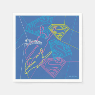 Serviette En Papier Supergirl et logo en couleurs