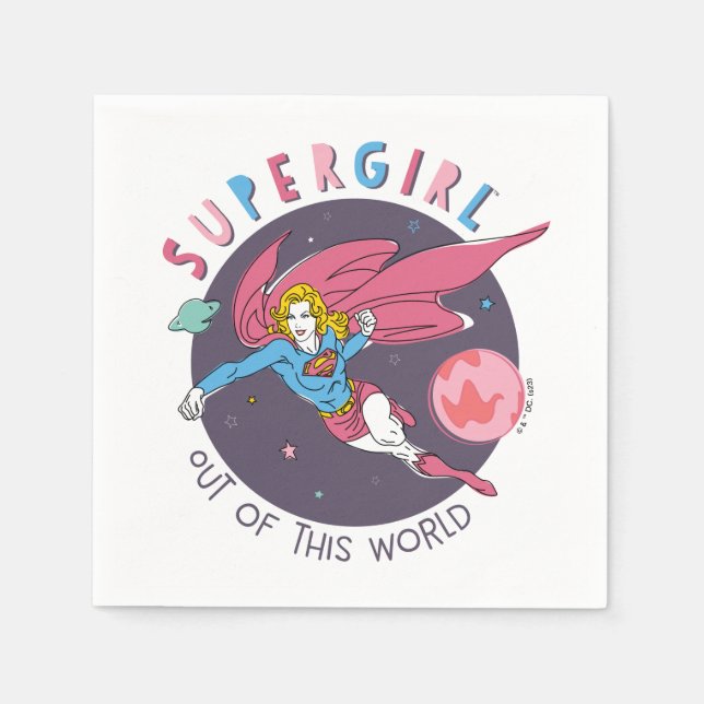 Serviette En Papier Supergirl hors de ce monde Retro Graphisme (Devant)