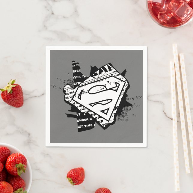Serviette En Papier Supergirl Newsprint S-Shield (En situation)