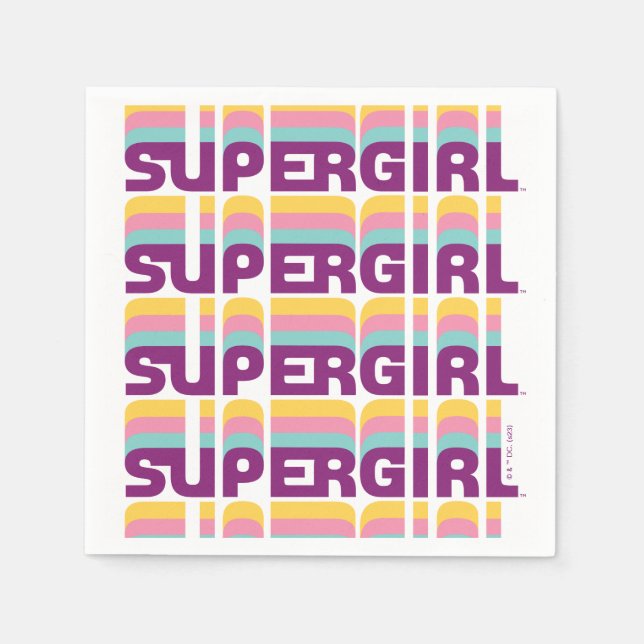 Serviette En Papier Supergirl Retro Colorshift Graphic (Devant)