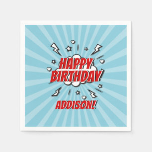 Serviette En Papier Superhero Comic Anniversaire Papier de fête Napkin