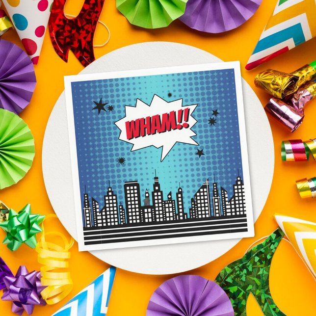 Serviette En Papier Superhero Comic Book N'importe quel âge Anniversai (Créateur téléchargé)