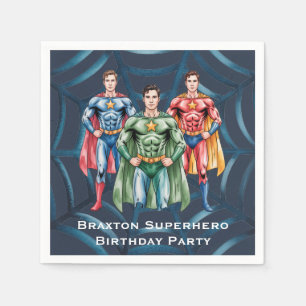 Serviette En Papier Superhero fête d'anniversaire pour les garçons