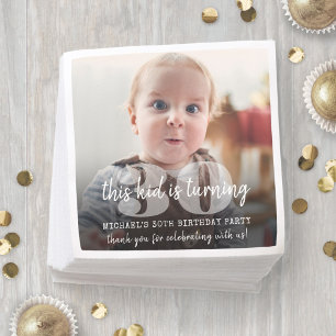 Serviette En Papier Superposition de photo moderne "Cet enfant" pour a