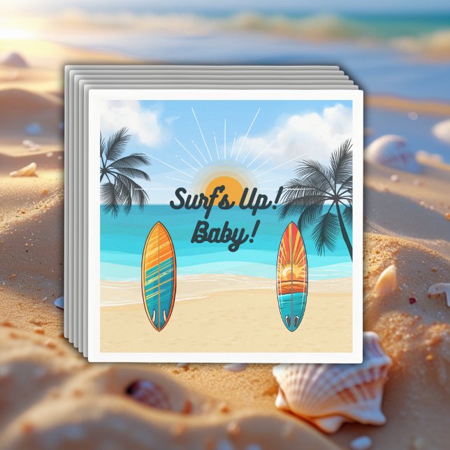 Serviette En Papier Surf bébé - Baby shower (Créateur téléchargé)