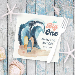 Serviette En Papier Surf | Big One 1st Beach Anniversaire