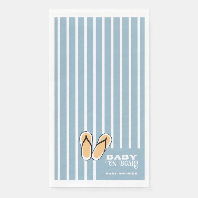 Serviette En Papier Surf Board Baby Shower Custom - Gender Neutral (Devant)