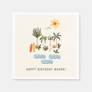 Serviette En Papier Surf d'été Fête d'anniversaire