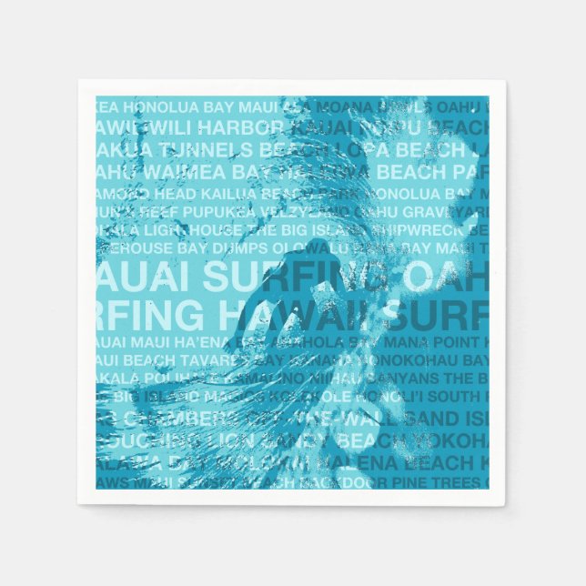 Serviette En Papier Surf Hawaii Green Room Hawaiian Surfer (Devant)