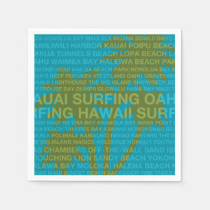 Serviette En Papier Surf Hawaii Palm Trees Hawaiian Tropical