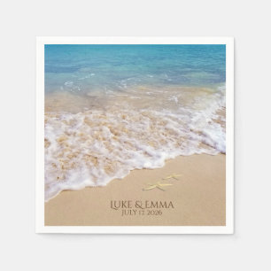 Serviette En Papier Surf océanique et Mariage d'étoiles de mer