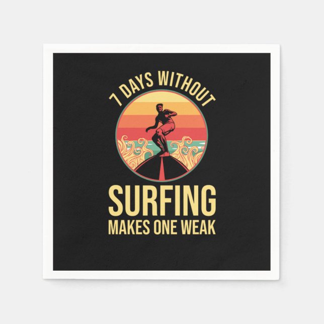 Serviette En Papier Surf Surfeur (Devant)