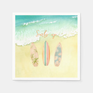 Serviette En Papier Surf Up Napkins The Big One Surfer Anniversaire