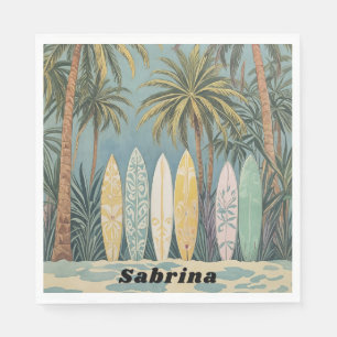 Serviette En Papier Surf Up, Style Pastel Personnalisé