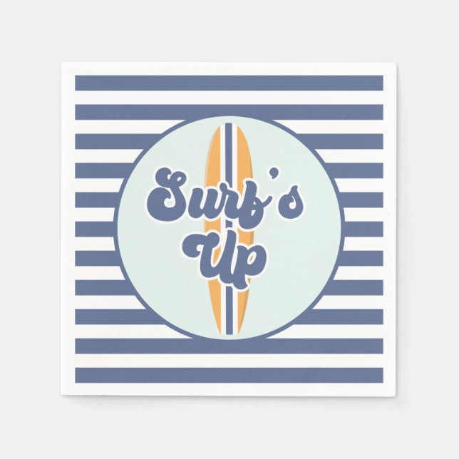 Serviette En Papier Surf Up Surboard Beach Anniversaire (Devant)