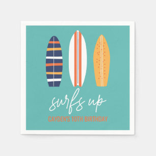 Serviette En Papier Surfs Up BOY Plage de surf Anniversaire