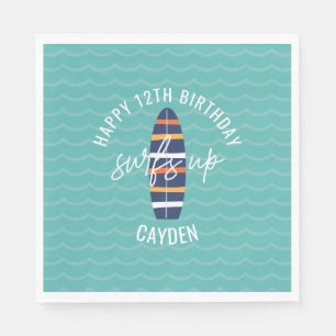 Serviette En Papier Surfs Up surboard et vagues Anniversaire