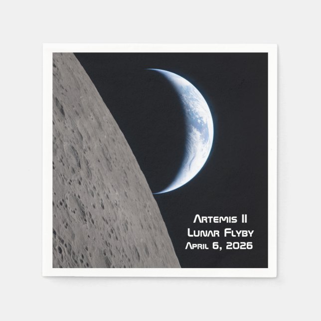 Serviette En Papier Survol lunaire Artemis II (Devant)