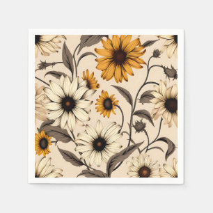 Serviette En Papier Susans À Oeil Noir Sur Brown Léger