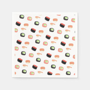 Serviette En Papier Sushi aquarelle Party Hibachi Sushi