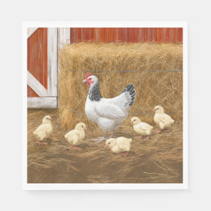 Serviette En Papier Sussex Chicken Mama Hen et Chicks