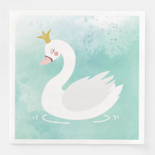 Serviette En Papier Swan Princess Anniversaire Napkins, Swan Lake Part