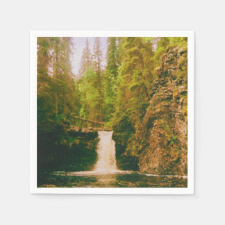 Serviette En Papier Swedish Moody Waterfall, Hälsingland, Sweden