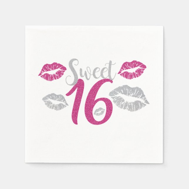 Serviette En Papier Sweet 16 (Devant)