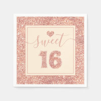 Sweet 16 Saumon rose Faux Parties scintillant Anni