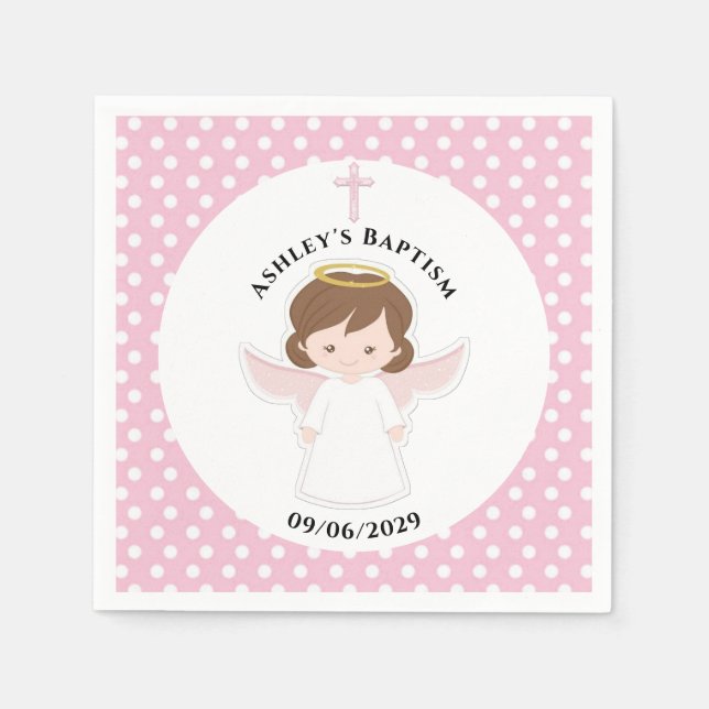 Serviette En Papier Sweet Angel Baptism Premier Parti Communion (Devant)