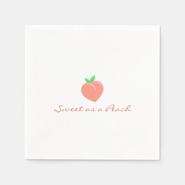 Serviette En Papier Sweet as a Peach Girly Birthday (Devant)