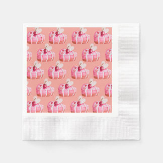 Serviette En Papier Sweet Cherry Love Cake Pattern – Cute Valentine’s 