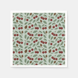 Serviette En Papier 🌿 Sweet Cherry Woodland Holiday Collection