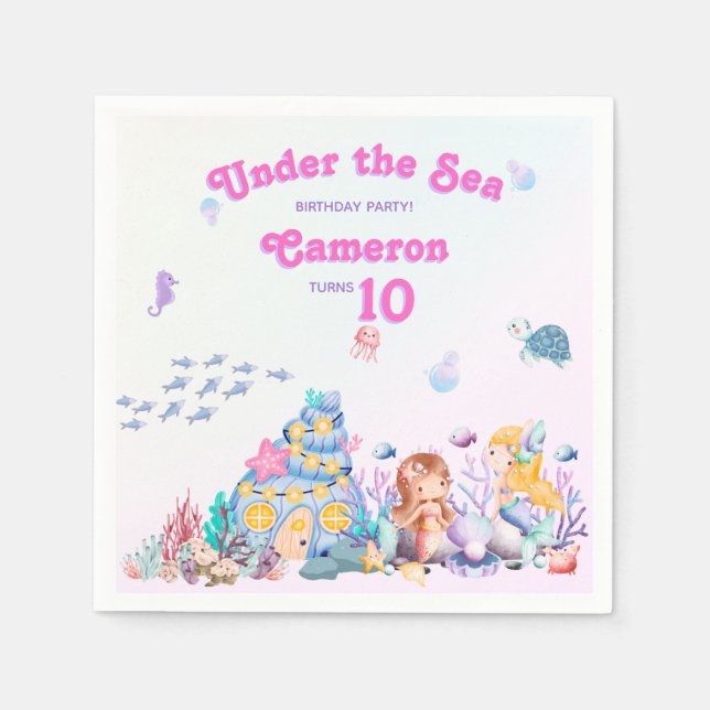 Serviette En Papier Sweet épicé à la lunette sous la sirène (Devant)