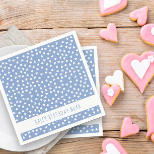 Serviette En Papier Sweet Hearts Personnalisé Bleu fête d'anniversaire