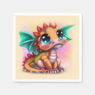 Serviette En Papier Sweet Kawaii Baby Dragon