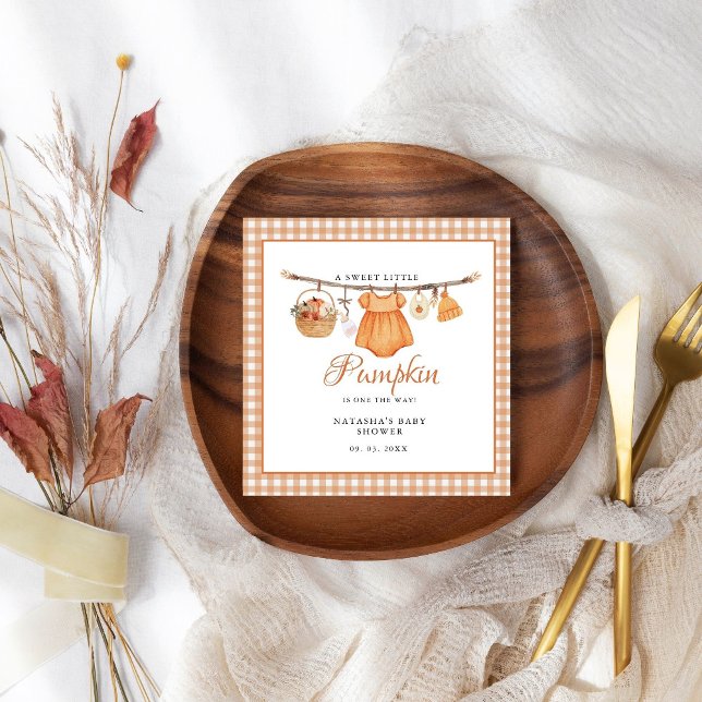 Serviette En Papier Sweet Little Citrouille baby shower d'automne (Créateur téléchargé)